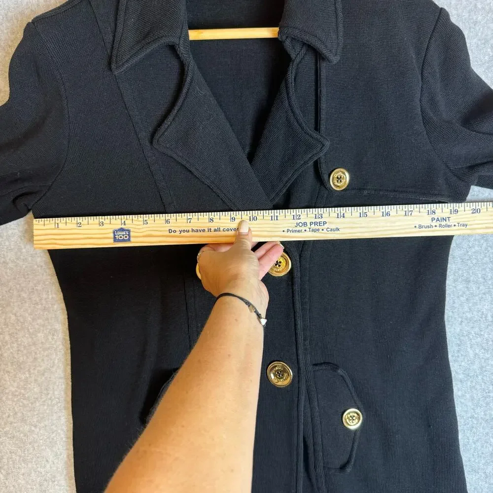 Michael Kors Coat Women’s Large Black Minimalist Career Casual Cotton Preppy